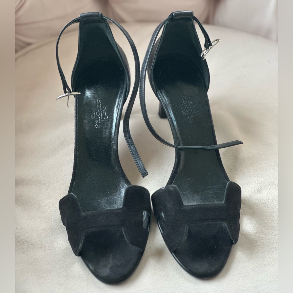 Hermes Black Suede Women's Heels